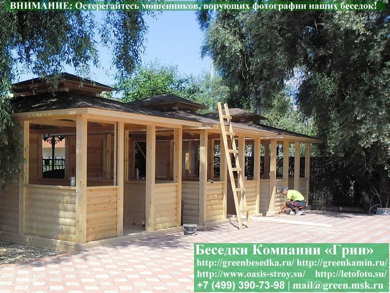 Японская, Китайская Беседка Для Кафе Из Блокхауса 3,5х4,5 - Фото № 2 Японская, Китайская Беседка Для Кафе Из Блокхауса 3,5х4,5 - Фото № 2