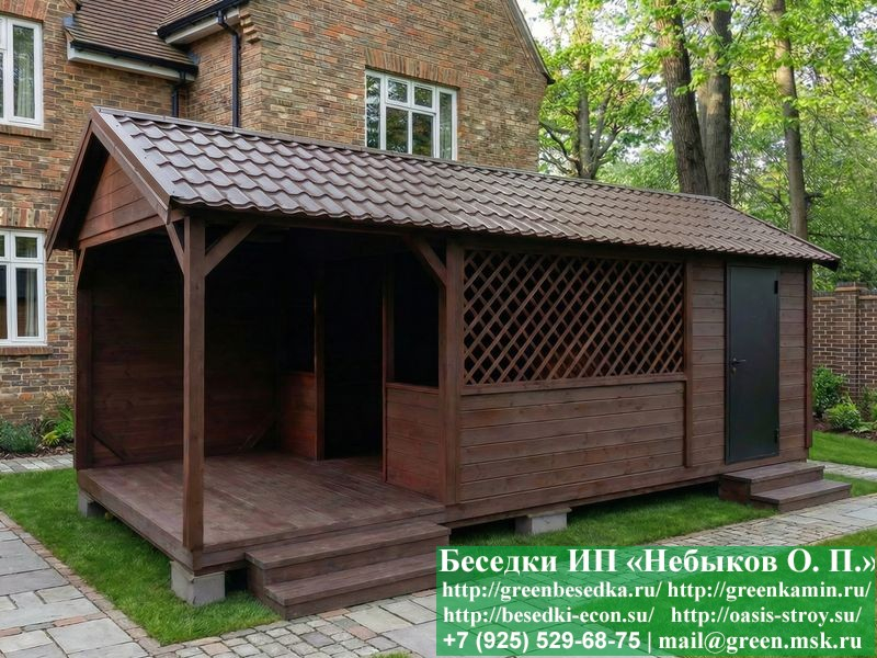 Беседка С Хозблоком Для Дачи, Дома 3х7. Вариант № 1 - Фото № 10 Беседка С Хозблоком Для Дачи, Дома 3х7. Вариант № 1 - Фото № 10