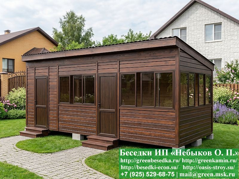 Застекленная Беседка С Хозблоком, Сараем Для Дачи 3х7 - Фото № 4 Застекленная Беседка С Хозблоком, Сараем Для Дачи 3х7 - Фото № 4