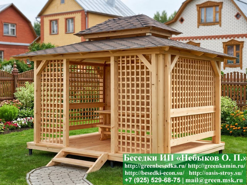 Китайская, Японская Беседка Для Дачи 3х4. Вариант № 1 - Фото № 10