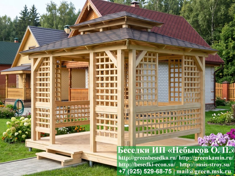 Китайская, Японская Беседка Для Дачи 3х4. Вариант № 1 - Фото № 17