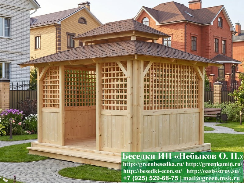 Китайская, Японская Беседка Для Дачи 3х4. Вариант № 2 - Фото № 4