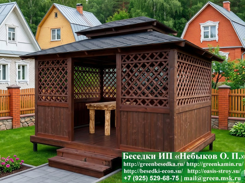 Китайская, Японская Беседка Для Дачи 3х4. Вариант № 2 - Фото № 6