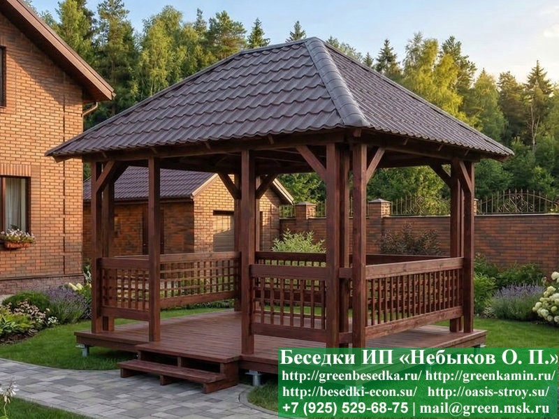 Летняя Беседка Для Дачи, Дома, Сада 3х4. Вариант № 1 - Фото № 4 Летняя Беседка Для Дачи, Дома, Сада 3х4. Вариант № 1 - Фото № 4