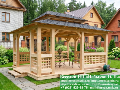 Японская, Китайская Беседка Для Дачи 4х5. Вариант № 2 - Фото № 1