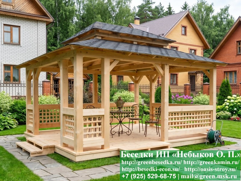 Японская, Китайская Беседка Для Дачи 4х5. Вариант № 2 - Фото № 1