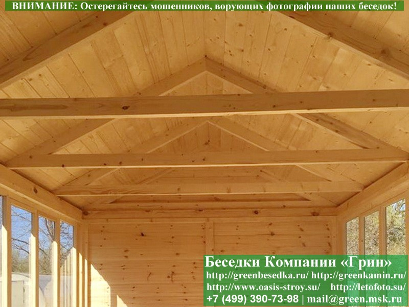 Глухая Имитация Под Кровлю В Беседку 4х6 - Фото № 3
