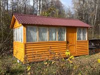Застекленная беседка из блокхауса 3х5