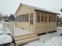Застекленная беседка для дачи 4х5 метров.